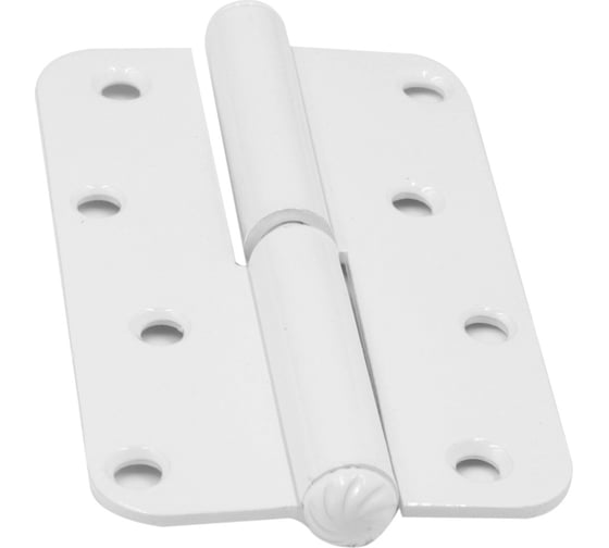 Изображение товара Петля Левша ПН1-110 накладная, круглая, угловая, белая, правая У1-7109.Бп