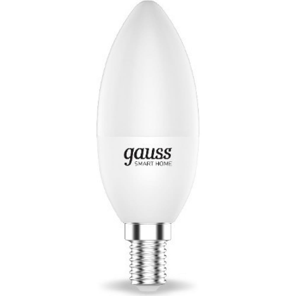 фото Светодиодная лампа gauss, smart home dim+cct e14 c37 5 вт 1110112