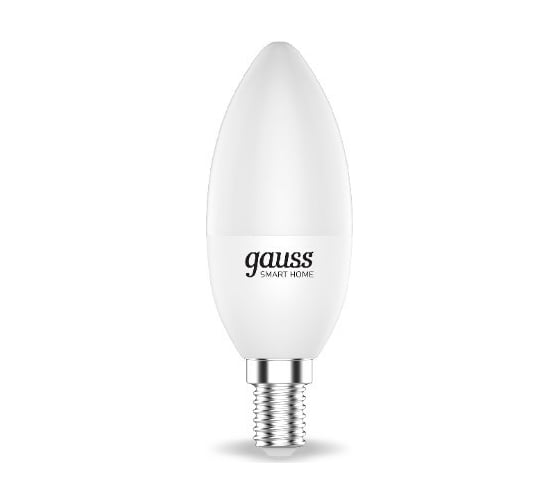 Изображение товара Умная Wi-fi лампочка Gauss Smart Light ССТ DIM E14 C37 5 Вт 2700-6500K, диммируемая с изменением температуры, управление голосом/смартфоном 1110112