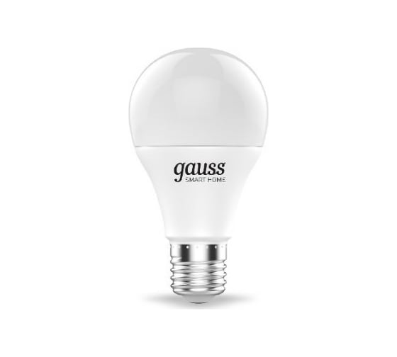 Изображение товара Умная Wi-fi лампочка Gauss, Smart Light RGBW E27 A60 8,5 Вт 2700-6500K, с изменением цвета, управление голосом/смартфоном 1170112