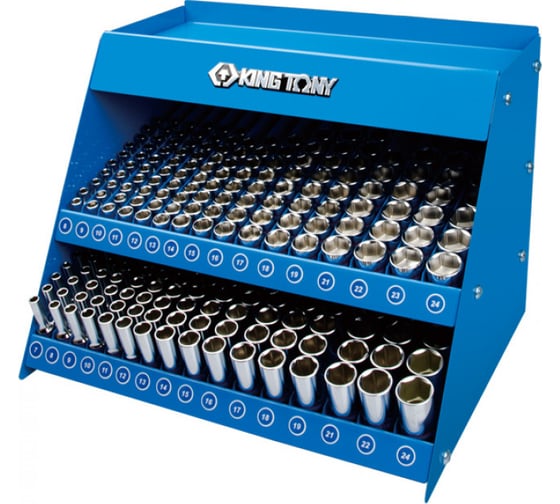 Изображение товара Стенд с торцевыми головками серия 3335M, 3235M (268 шт; 8-24 мм; 3/8") KING TONY 3568MR