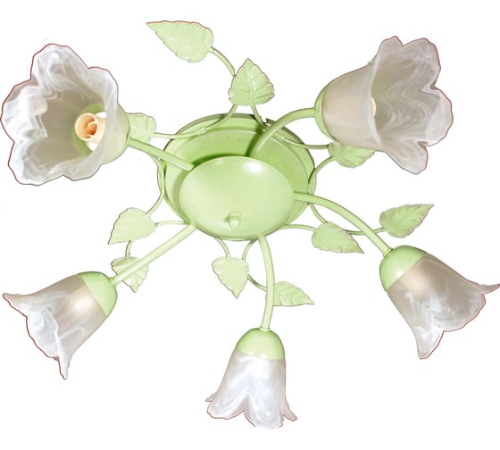 Изображение товара Светильник ЭЛЕТЕХ Глория 151 зеленый/ Плафон 62333 НПБ 01-5х60-102 Е14 ИУ 1005403199