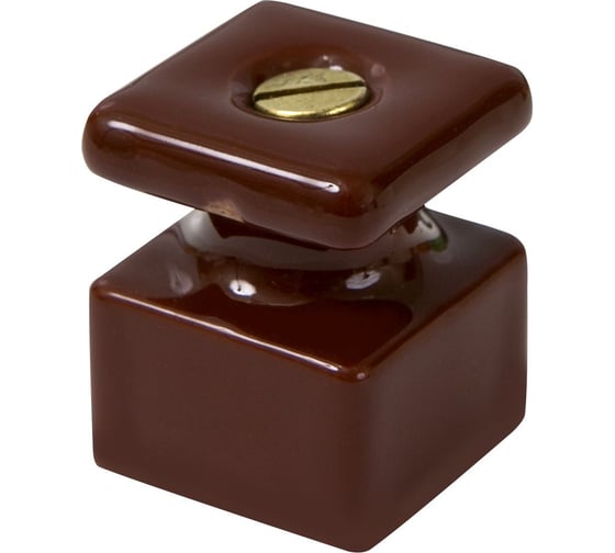 Изображение товара Изолятор МЕЗОНИНЪ Квадрат с саморезами, цвет - коричневый GE80027-04