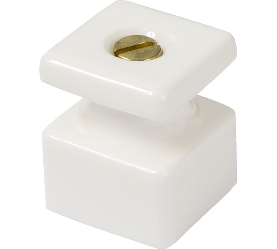 Изображение товара Изолятор МЕЗОНИНЪ Квадрат с саморезами, цвет - белый GE80027-01