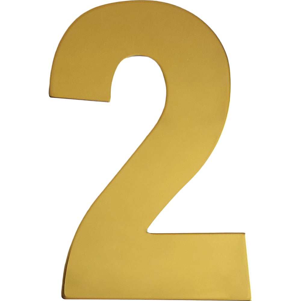 Изображение товара Самоклеящаяся цифра Скобяной металлическая золотая 2
