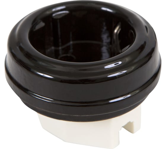 Изображение товара Розетка МЕЗОНИНЪ с заземляющим контактом, цвет - черный, БЕЗ КОЛЬЦА GE70301-05k