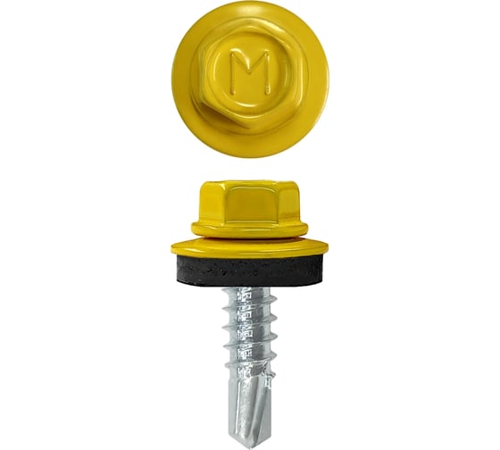 Изображение товара Кровельный саморез Daxmer 4,8x19 мм, RAL 1018, сверло №2, 400 шт. 00000310452