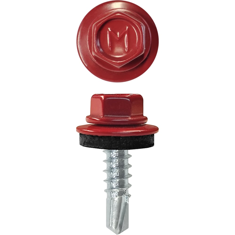 Изображение товара Кровельный саморез Daxmer 4,8x19 мм RAL 3003 с пресс-шайбой 250 шт