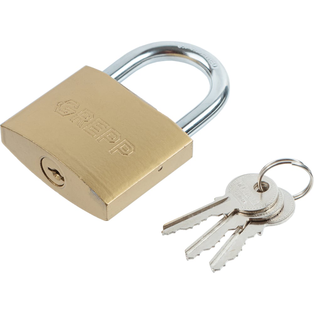Изображение товара Навесной замок GREPP 50 мм латунь антивандальный цилиндровый