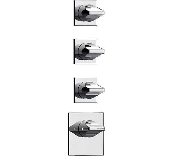 Изображение товара Термостат высокой Bossini Apice пропускной способности от 3 до 6 выходов, индивидуальные накладки для горизонтальной или вертикальной установки, внешняя часть Z035205.030