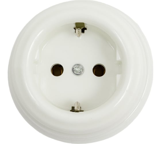 Изображение товара Розетка МЕЗОНИНЪ с заземляющим контактом, цвет - белый GE70301-01