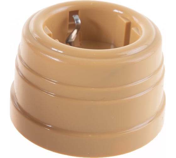 Изображение товара Розетка МЕЗОНИНЪ пластиковая с заземляющим контактом, цвет - песочное золото GE30301-32