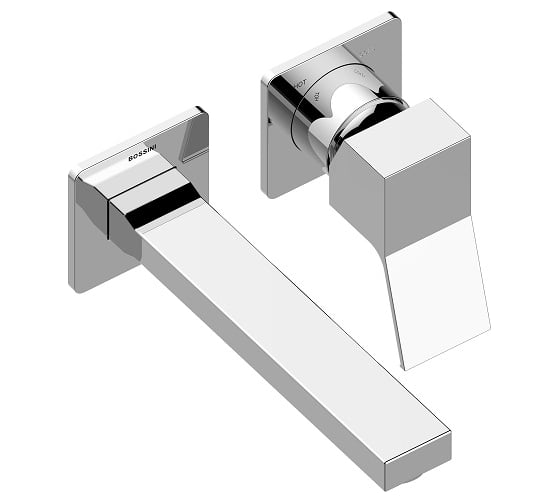 Изображение товара Смеситель для раковины Bossini Aki однорычажный, встраиваемый, настенный, внешняя часть, излив 185 мм, хром Z00731.030
