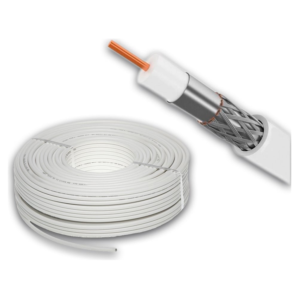 Изображение товара Коаксиальный кабель RG 6 Pro Legend 8 м медный белый