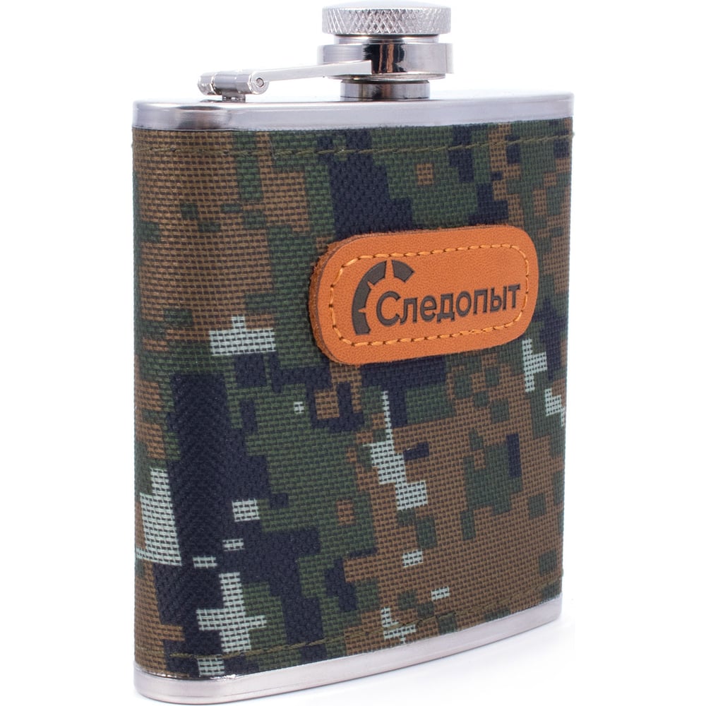 Изображение товара Фляжка Следопыт в оплетке из oxford camo pixel 180 мл PF-BD-F20
