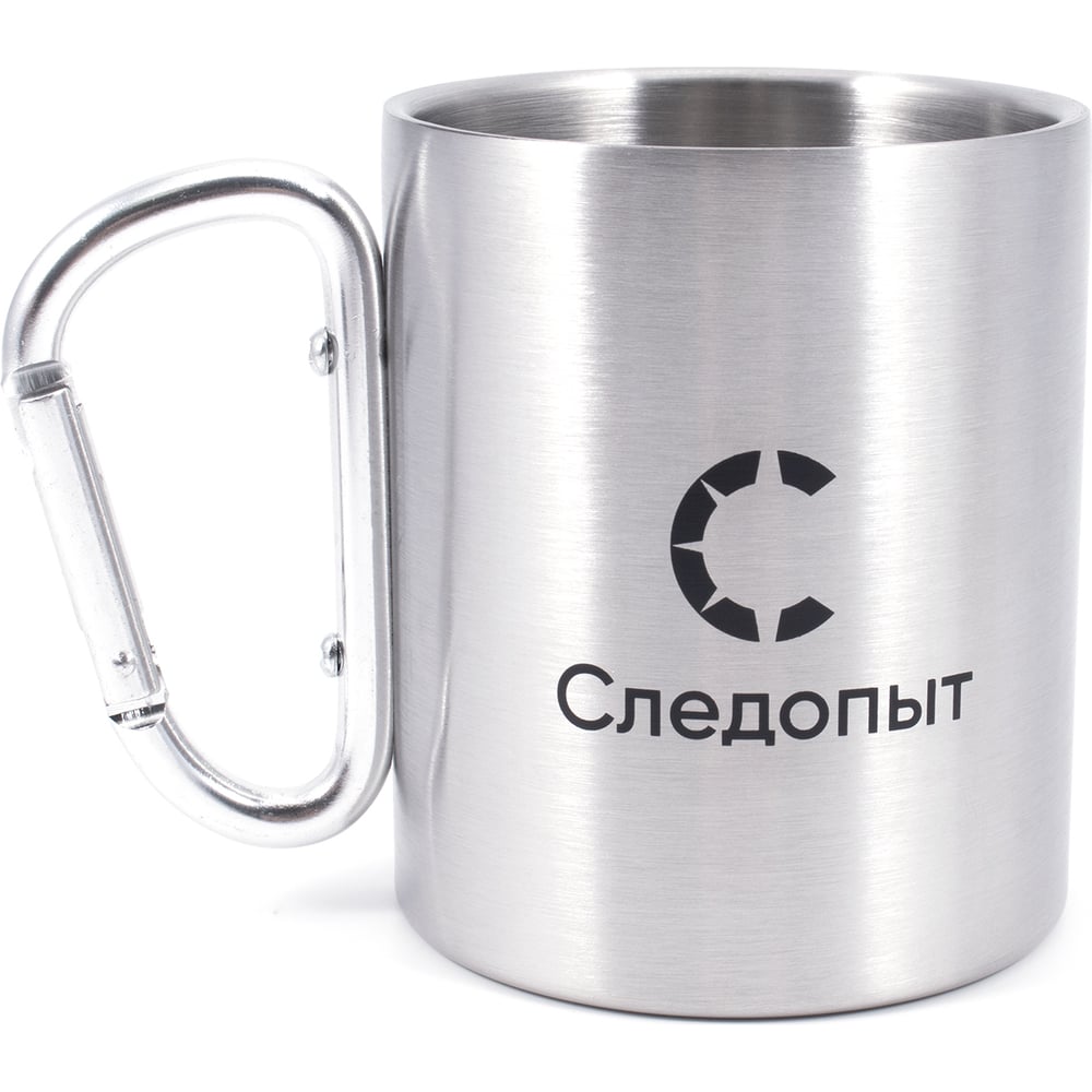 Изображение товара Термокружка изотермическая Следопыт 300 мл с ручкой-карабином хром