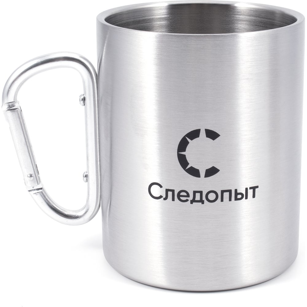 Изображение товара Следопыт термокружка из нержавеющей стали 450 мл ручка-карабин хром
