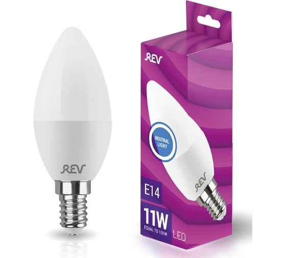 Изображение товара Светодиодная лампа REV, C37, Е14, 11W, 4000K, нейтральный свет, 32511 6