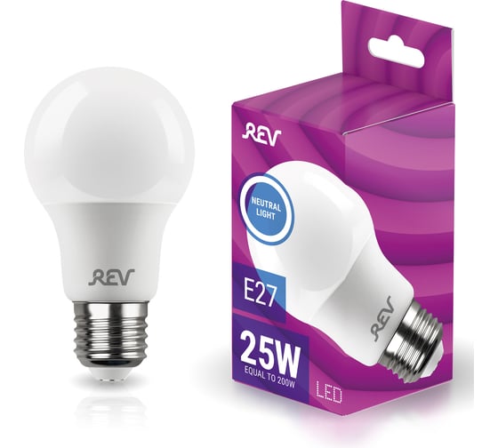 Изображение товара Светодиодная лампа REV A60, Е27, 25W, 4000K, нейтральный свет, 32533 8