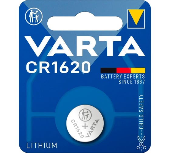 Изображение товара Батарейка Varta CR1620, BL1, Lithium, 3V 06620101401