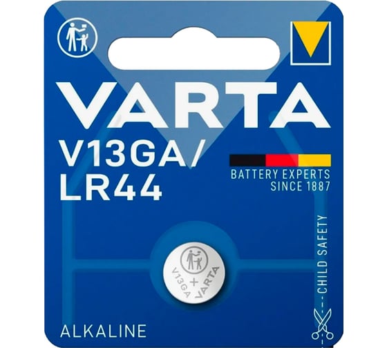Изображение товара Батарейка Varta G13/LR1154/LR44/357A/A76, BL1, Alkaline, 1.5V 04276101401