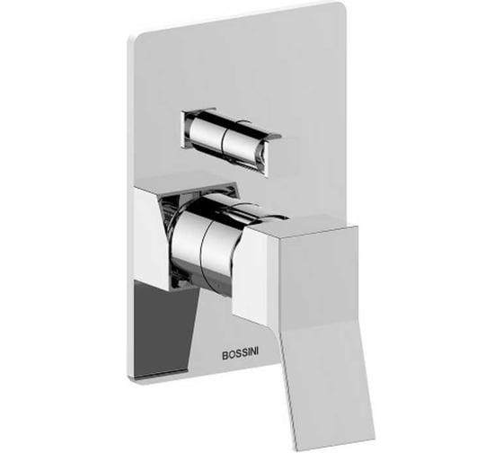 Изображение товара Смеситель для ванны/душа Bossini Aki однорычажный, встраиваемый, настенный, на два выхода, внешняя часть, хром Z00740.030