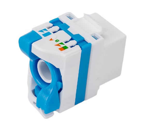 Изображение товара Вставка LANMASTER Keystone Tooless, RJ-45, категория 5e, белая, без инструмента, LAN-TK45U5E/180-WH