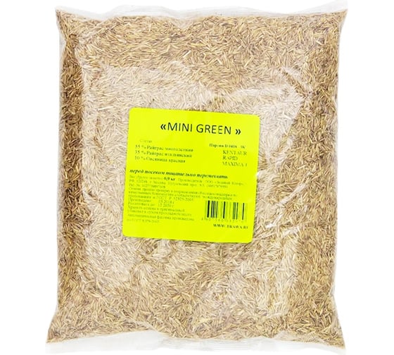 Изображение товара Семена газона Зеленый Ковер MINI GREEN 0.9 кг для быстрого создания маленькой зеленой лужайки 4607160332970