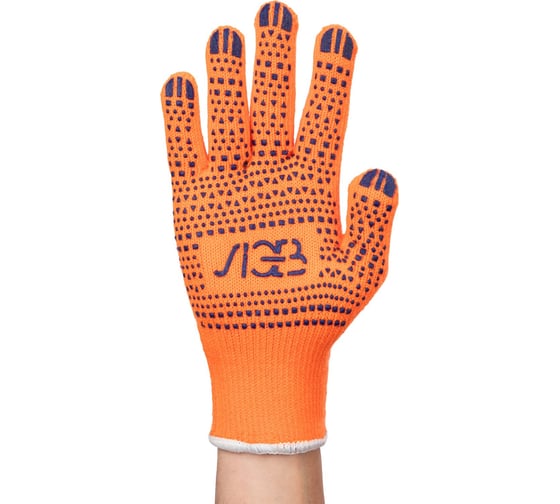 Изображение товара Перчатки ЛЭВ акриловые, с начесом, утепленные, с ПВХ нанесением, 10 кл., 60-65 гр. 168095