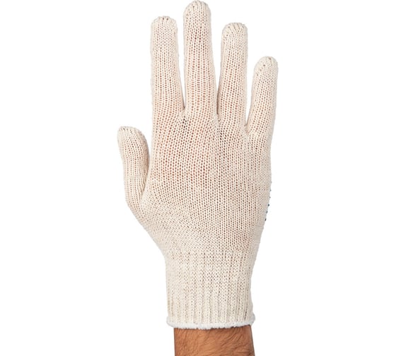 Изображение товара Перчатки ЛЭВ ЭКОНОМ хлопчатобумажные с ПВХ покрытием, белые 15434