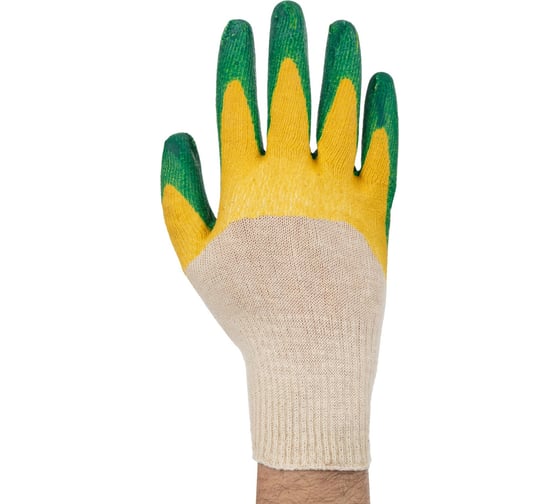 Изображение товара Перчатки ЛЭВ вязаные, х/б, с глубоким маканием в латекс ОБЛИВ ЛЮКС 168055