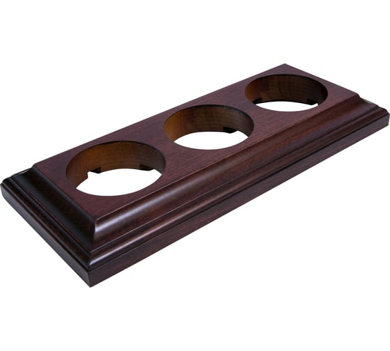 Изображение товара Рамка МЕЗОНИНЪ трехместная Престиж красное дерево GE70708-27