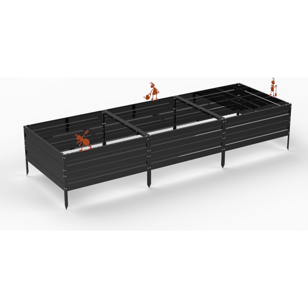 Изображение товара Комплект ограждений для грядки Металекс KitGarden 3x1 0.4 м черный