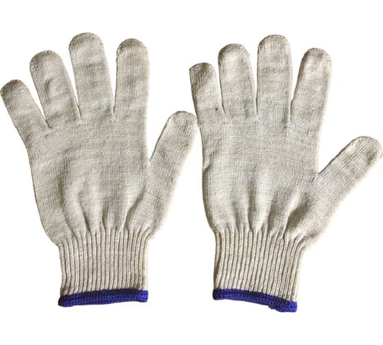 Изображение товара Перчатки белые ПК Уралтекс 4-нит 23 см с/к ПР-10