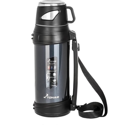 Изображение товара Термос Тонар T-KD-9010-2 синий, 2000 мл, крышка-кружка, дополнительная чашка, ручка 00000355191