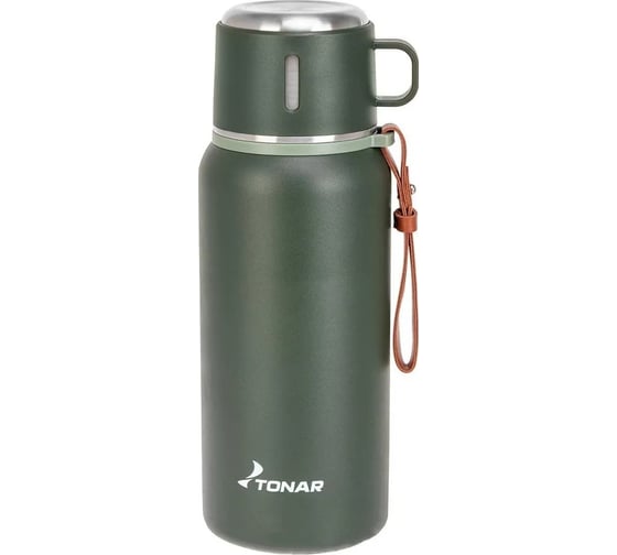 Изображение товара Термос Тонар T-KD-7030-0.7 хаки, 700 мл, пробка-ситечко, крышка-кружка, ремешок 00000355174