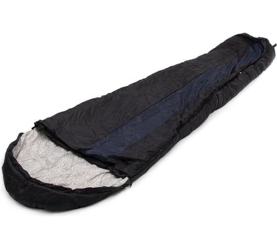 Изображение товара Спальный мешок-кокон Следопыт Comfort, 230x80 см, до 0С, 3-слойный, черный PF-SB-35