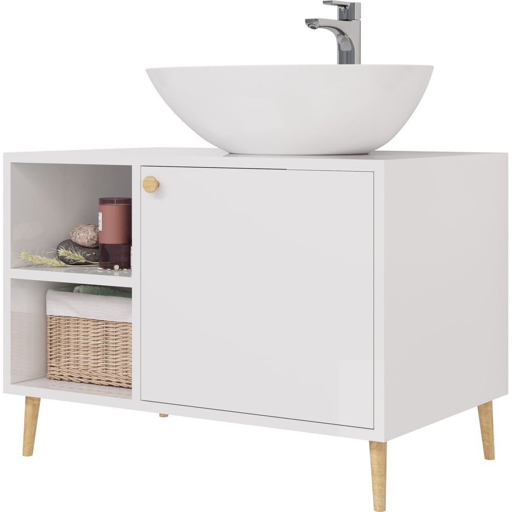 Изображение товара Тумба с раковиной Dreja LUNO 80 см белый глянец