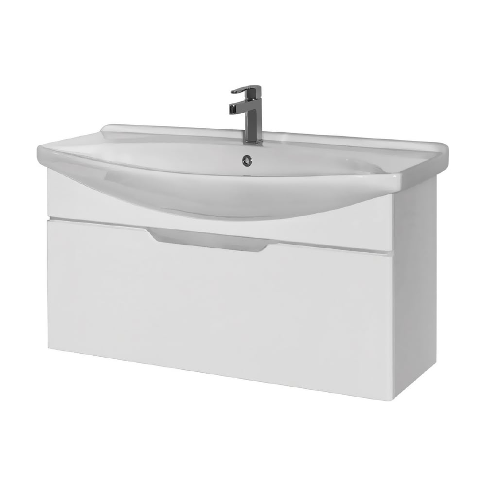 Изображение товара Подвесная тумба с раковиной Dreja LAGUNA 105 см белый глянец современный стиль