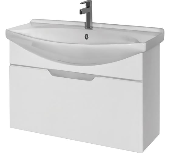 Изображение товара Подвесная тумба с раковиной Dreja LAGUNA, 85 см,1 ящик, белый глянец - 99.0103-191676 99.0103K