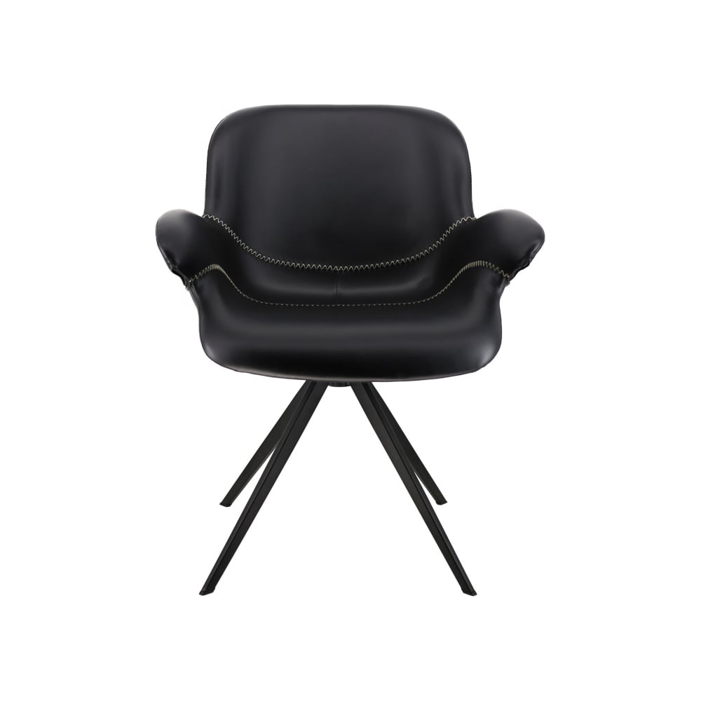 Изображение товара Обеденное кресло EVERPROF Aurora на вращающихся ножках, черная экокожа