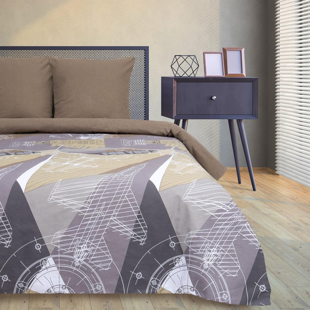 Изображение товара Комплект постельного белья Этель двуспальный бязь 175х215 см 200х220 см коричневый