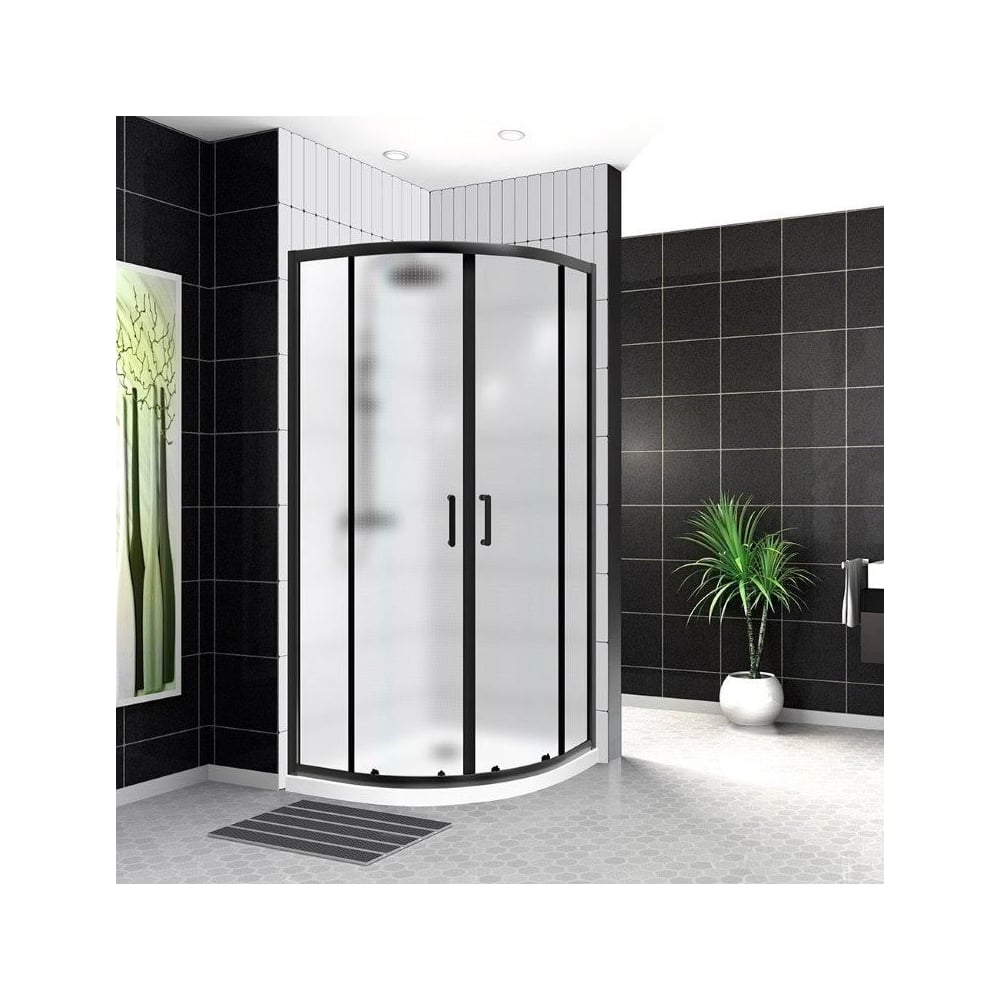 Изображение товара Душевой уголок BelBagno UNO-195-R-2-90-P-NERO черный 900x1950 мм