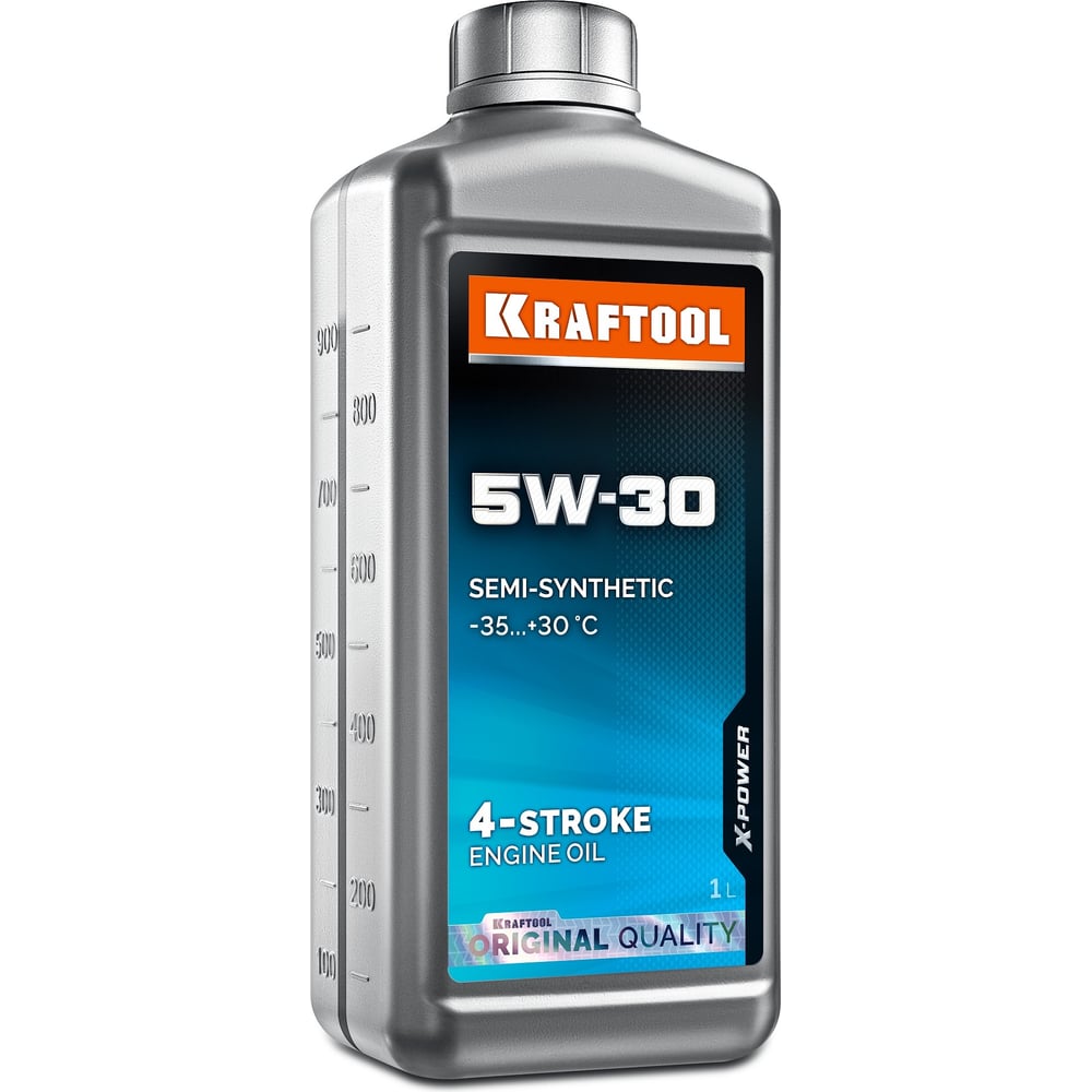 Изображение товара Зимнее полусинтетическое масло KRAFTOOL 5W-30 1 л для 4-тактных двигателей