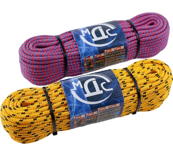 Изображение товара Полипропиленовый шнур ТОРГОВО-ПРОИЗВОДСТВЕННАЯ КОМПАНИЯ МДС, плетеный, 5 мм, 16 пр, 30 м 7930050320823