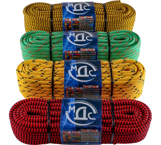 Изображение товара Полипропиленовый шнур ТОРГОВО-ПРОИЗВОДСТВЕННАЯ КОМПАНИЯ МДС, плетеный, 8 мм, 24 пр, 20 м 7930050320564