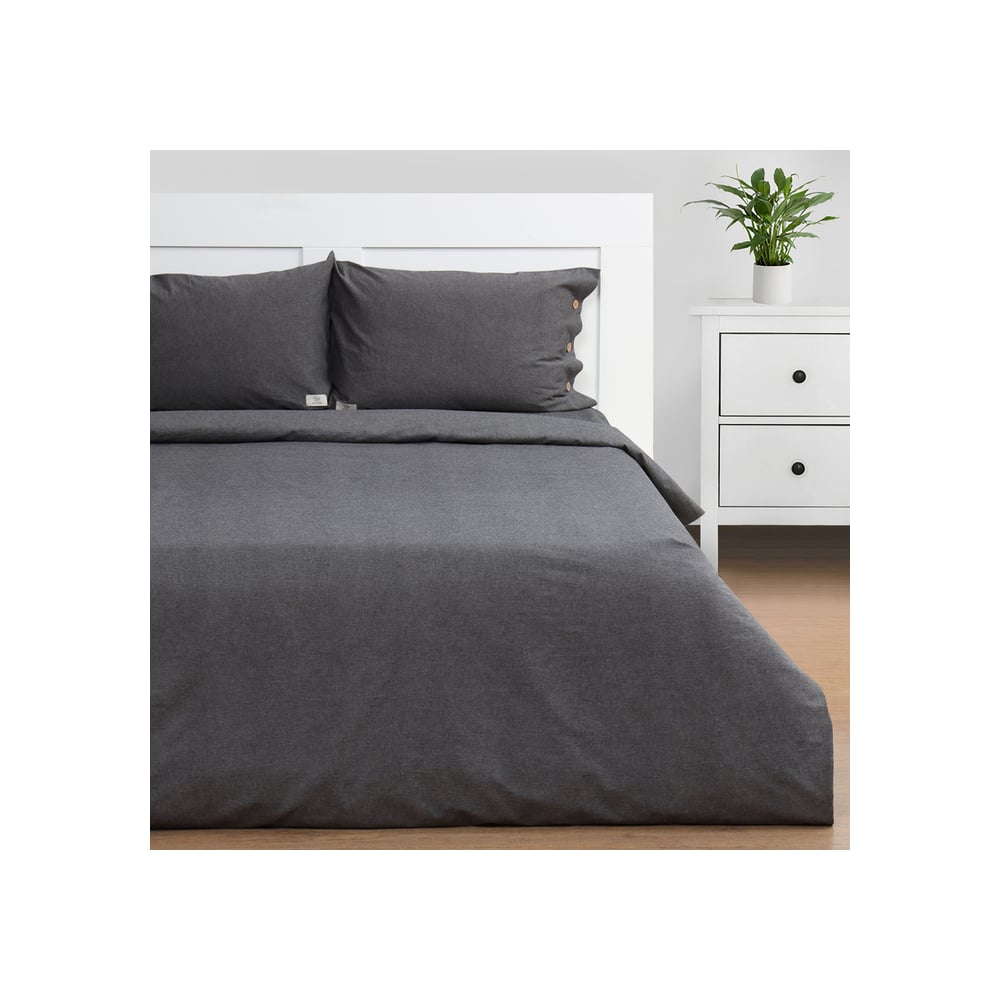 Изображение товара Комплект постельного белья Этель 2 спальное Denim 180x210 см 220x240 см 50x70 см серое