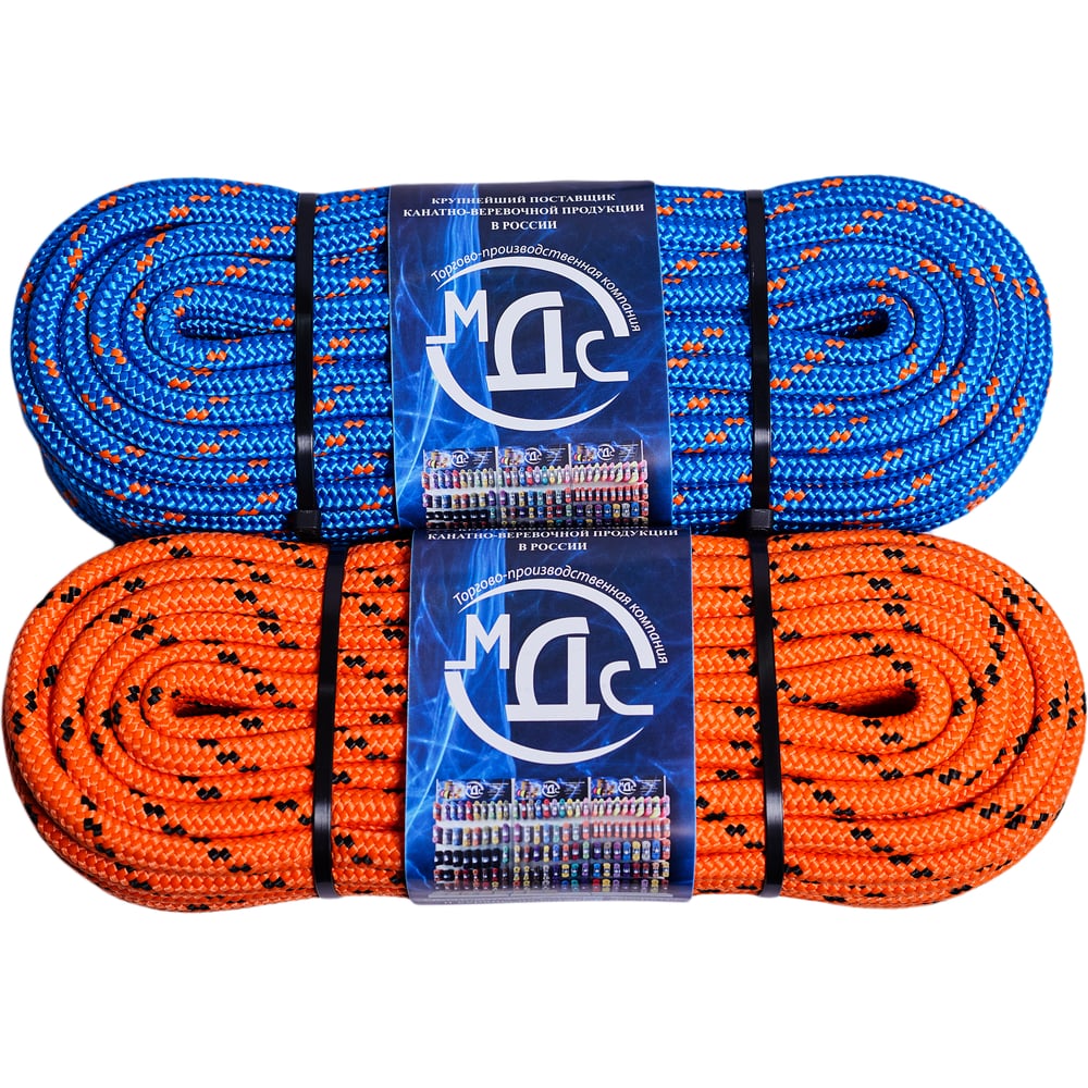 Изображение товара Полипропиленовый плетеный канат 10 мм 20 м 24 прута устойчивый к влаге и ультрафиолету