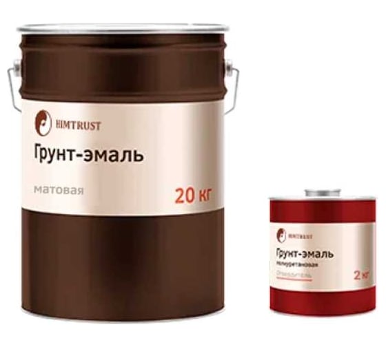 Изображение товара Комплект грунт-эмаль ПУ компонент А+Б (чёрный, матовый) ведро 20кг+2кг Химтраст 9716