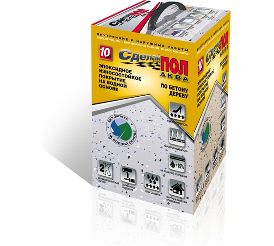 Изображение товара Комплект СДЕЛАЙ ПОЛ АКВА на 10 м2 белый СП-0000483